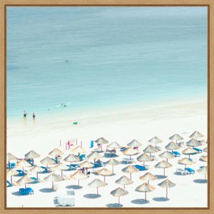 16" x 16" Sesimbra I Beach by Ingrid Beddoes Framed Canvas Wall Art - Amanti Art: Modern Lithograph Oceanic Scenery - 1 of 4