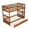 Twin over Twin Bunk Bed with Two Storage Drawers, Solid Wood Twin Size Bunk Bed with Guardrail, Can be Converted Into 2 Separate Beds - 4 of 4