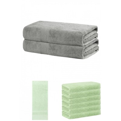 REGALWOVEN Striped Soft Absorbent Bathroom Cotton Towel Set 3 Pcs