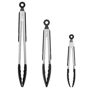 iMountek
 3Pcs Kitchen Tongs Set, Stainless Steel Locking Food Tongs with Silicone Tips, Heat Resistant 600°F white - 1 of 4