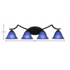 Toltec Lighting Zilo 4 - Light Vanity in  Matte Black with 7" Blue Italian Shade - 2 of 2