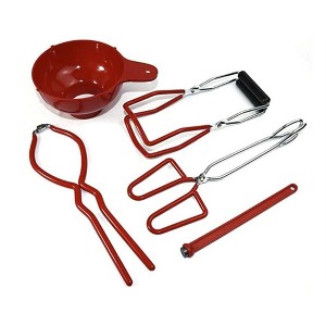 Gourmet Edge 5-Piece Home Canning Tool Set – Stainless Steel Jar Funnel, Lifter, Lid Lifter, Wrench & Tongs - 1 of 1