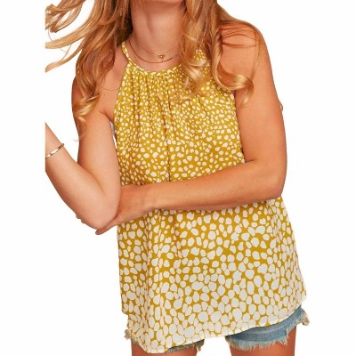 Women's Leopard Halter Woven Top - Haptics