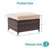 Sonkuki 2-Piece Ottomans with Solution-Dyed Fabric Cushion, All-Weather Wicker Ottomans, Ideal for Patio - 3 of 4