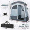 Costway 2 Room Shower Tent Oversize Privacy Shelter Portable Dressing Toilet Outdoor Gray/Blue/Brown - 3 of 4
