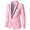 Cloudstyle Men's Casual Slim Fit Suit Jacket one Button Business Daily Black Blazer - 4 of 4