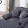 Sapphtopaz Corduroy Sofa with Ottoman Upholstered Deep Seat Couches for Living Room with 2 Pillows Single Comfy Couch Set for Apartment,Bedroom - 3 of 4