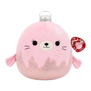 Squishmallows 12" Gladys Pink Seal Ornament with Frosted Bottom Medium Plush - 1 of 4