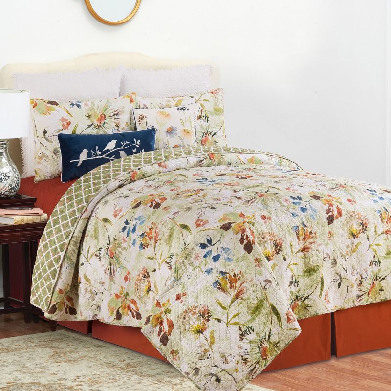 C&F Home Watercolor Floral Cotton Quilt Set - Reversible and Machine Washable, 2 of 10