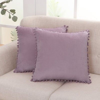Deconovo Velvet Pom-Pom Pillow Covers 2-Pack – Multiple Sizes (Cover Only)