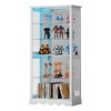 Fredees 71" Glass Display Cabinet with RGB Sensor Light, 5-Tier Curio Cabinet with Lockable Storage and Removable Shelves - 3 of 4