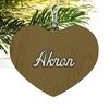 University of Akron Secondary Heart Love Wood Christmas Tree Holiday Ornament - 2 of 3