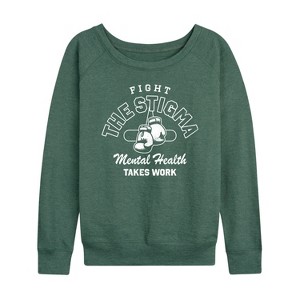 Women's - Instant Message - Fight the Stigma Inspirational Lightweight French Terry Slouchy - 1 of 4