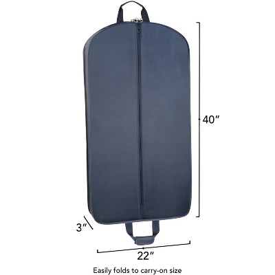 Navy 40-inch Polyester Travel Garment Bag with WallyLock