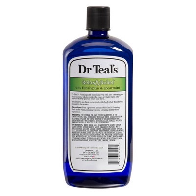 Dr Teal's Pure Epsom Salt Relax & Relief Eucalyptus & Spearmint Foaming Bath - 34 fl oz