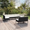 vidaXL Patio Lounge Set Outdoor Sectional Sofa Set Table Poly Rattan Black - 2 of 4