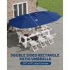 ODK Large Patio Umbrella with Base Included, Double-Sided Rectangle Market Umbrella with Cross Base and Sandbag for Pool Lawn Garden - 4 of 4