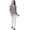erika Women's Jennifer Peacoat Navy Twin Stripe Shirt - 3 of 4