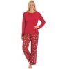 Collections Etc 2pc. Festive Ornaments Pants Pajama Set with Henley Neckline Long-Sleeve Top Large Red Female - image 2 of 4