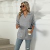 Women's Oversized Notch Lapel Sweatshirt - Long Sleeve Casual Pullover Top (S-2XL) - 3 of 4