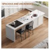 Nasitip Bar Stools Set, Faux Leather Bar Chair with Back, Counter Height Bar Stools with Footrest for Kitchen Island - 2 of 4