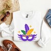 Simply Sage Market Women's Graphic Sweatshirt Feathered Mask Sparkle - 3 of 4