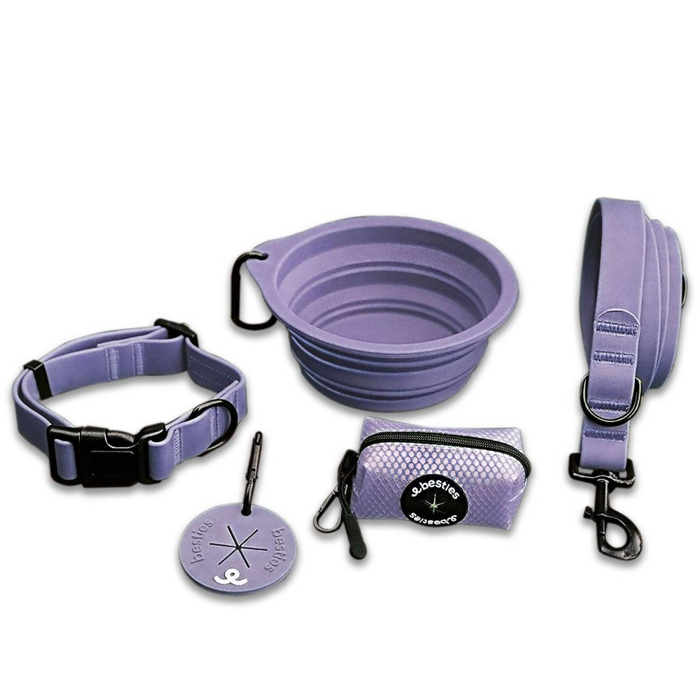 Besties Adventure Dog Leash Set - Light Purple - L - 5pk