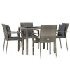vidaXL Patio Dining Set Outdoor Conversation Set with Cushions Poly Rattan - Gray 5 Piece 35.4" Table Length - 3 of 4