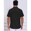 INSPIRE CHIC Men's Casual Henley Band Collar Short Sleeve Summer Linen Shirts - 3 of 4