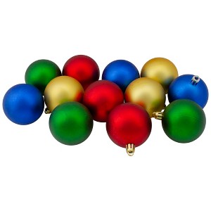 Northlight Shatterproof 2-Finish Christmas Ball Ornaments - 2.5" (60mm) - Multi - 24ct - 1 of 3