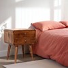 GDFStudio Hornby Modern Mango Wood Curved Nightstand with 2 Drawers - 2 of 4