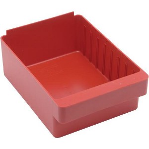 Quantum Storage Systems Super Tuff Euro Drawer, 11-7/8"L X 8-3/8"W X 4-5/8"H, High Impact Polysteryne, Red, Made In USA - 1 of 2