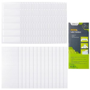Juvale 120 Pack Clear Binder Spine Label Holder Stickers with 126 White Inserts, Self-Adhesive Pocket Sleeves for Office, Business Supplies, 1x3 In - 1 of 4