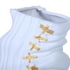Gulches Modern White Ceramic Vase with Gold Accents - Chic Home Decor - 2 of 4