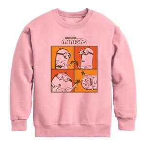 Boys' - Despicable Me Minions - Minions Grid Graphic Long Sleeve Fleece Sweatshirt - 1 of 4