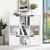 Tangkula 9 Cube Bookcase Toys Storage Bookshelf Freestanding Wood Cubby Display Cabinet Organization - 4 of 4