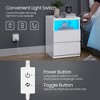 Minimalist Nightstand with Adjustable LED Lighting, 2 Storage Drawers, Compact Side Table - White - 4 of 4