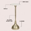 JONATHAN Y Ava 23.75" Art Deco Contemporary Metal Pedestal Drink Table & Decorative End Table with White Marble Round Top & Hammered Base - 3 of 4