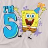 Boys' Spongebob Squarepants Birthday Hat I'M 5 T Shirt Silver X Small - 3 of 4