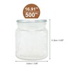 Unique Bargains 16.91oz Round Flower Pattern Decorative Glass Jar with Lid Clear 1 Pc - 3 of 4