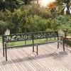 vidaXL Twin Patio Bench, 96.9" Black Steel - image 2 of 4