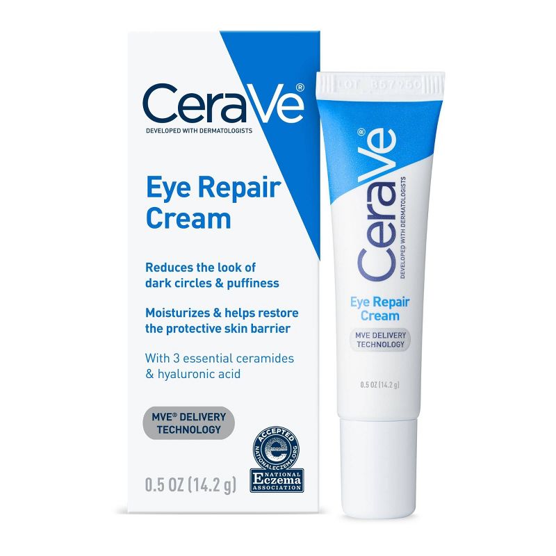 CeraVe Under Eye Cream Repair for Dark Circles and Puffiness - .5oz, 1 of 21