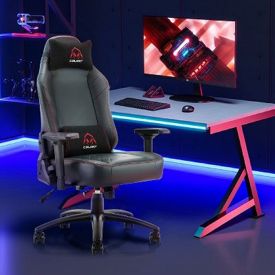 Colamy | 400 lbs Big & Tall Black/Grey Gaming Chair