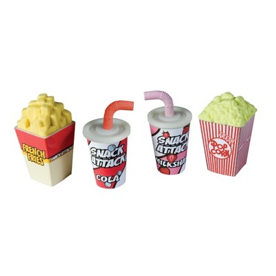 Geddes Snack Attack Scented Pencil Sharpeners and Erasers - 24 per box