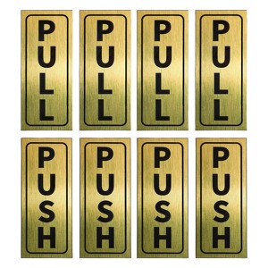 Unique Bargains PVC Self-Adhesive Waterproof Stores Shops Push Pull Door Sign 4 Set - 1 of 4