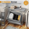 Tangkula 3-Section Laundry Sorter w/ Foldable Ironing Board w/ 3 Removable Bags - 4 of 4
