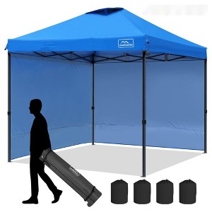 KAMPKEEPER 10x10 Pop Up Canopy Tent with 2 Sidewalls for Outdoor Use, Blue - 1 of 4