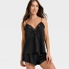 Women's Lace Trim Satin Pajama Tank Top - Auden™ - 3 of 4