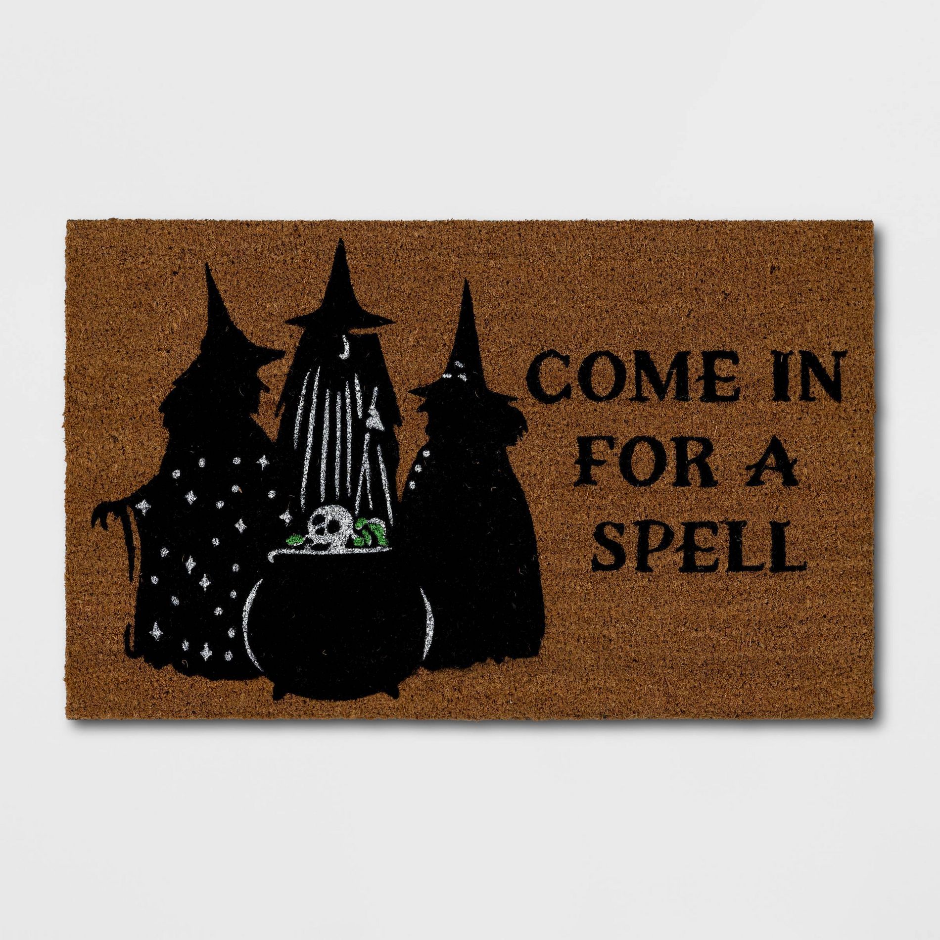 1'6"x2'6" 'Come In For A Spell' Witches Coir Doormat Black - Hyde and EEK! Boutique™