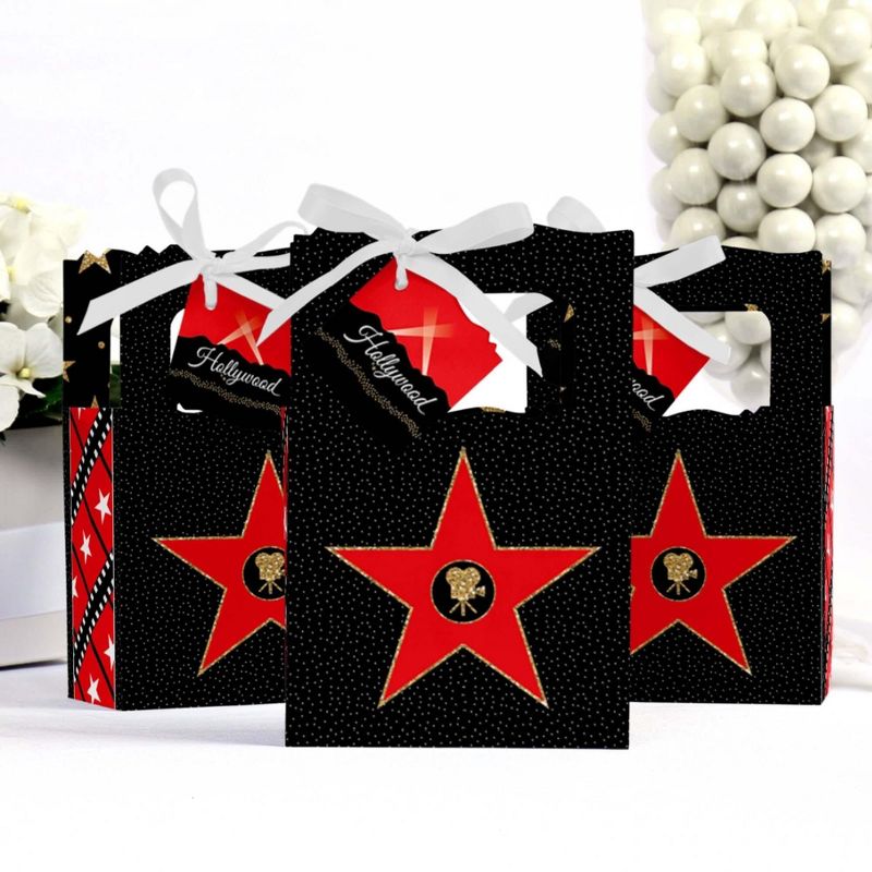 Big Dot of Happiness Red Carpet Hollywood - Movie Night Party Favor Boxes - Set of 12, 3 of 7
